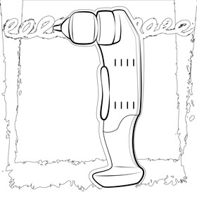 Drill drawing black and white vector