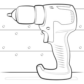 Drill drawing black and white vector