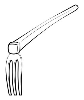 Hoe black and white clipart