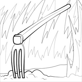 Hoe drawing black and white vector