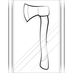 Axe drawing black and white vector