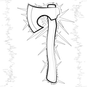 Axe drawing black and white vector
