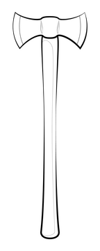 Axe black and white clipart