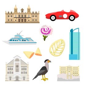 Monaco traditional symbols vector