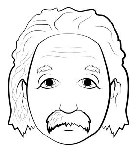 Albert einstein drawing black and white clipart