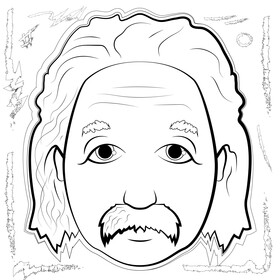Albert einstein drawing black and white vector