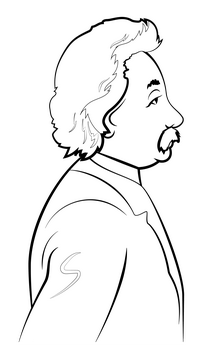 Albert einstein drawing black and white clipart