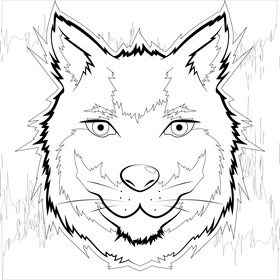Wolf drawing black and white vector
