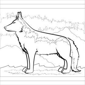 Wolf drawing black and white vector