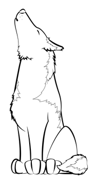Wolf black and white clipart