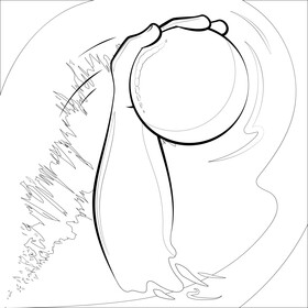 Dodgeball drawing black and white vector