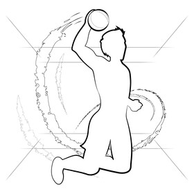 Dodgeball drawing black and white vector