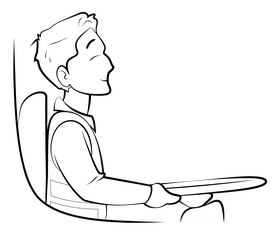 Bus driver drawing black and white clipart