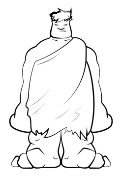 Giant drawing black and white clipart