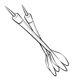 Dart black and white clipart