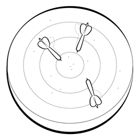 Dart drawing black and white clipart