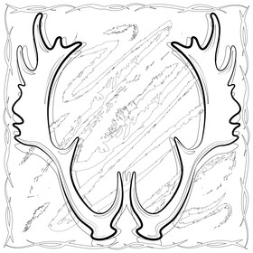 Deer antlers black and white vector