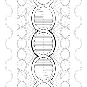 Genetics drawing black and white vector