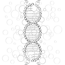 Genetics drawing black and white vector
