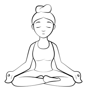Yoga drawing black and white clipart