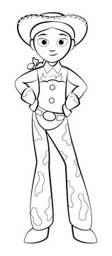 Toy story, jessie drawing black and white clipart