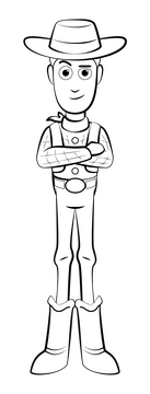 Toy story, woody drawing black and white clipart