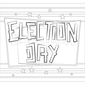 Vote election day drawing black and white vector