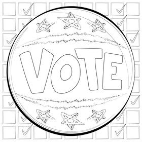 Vote drawing black and white vector