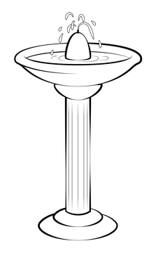 Fountain drawing black and white clipart