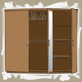 Wardrobe drawing vector