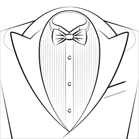 Tuxedo drawing black and white vector