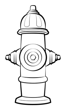 Fire hydrant drawing black and white clipart