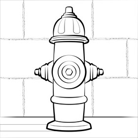 Fire hydrant drawing black and white vector