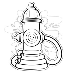Fire hydrant black and white vector
