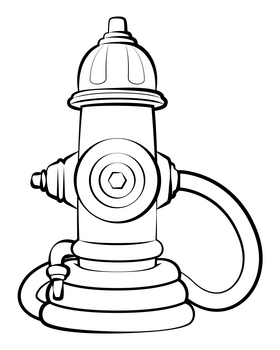 Fire hydrant drawing black and white clipart