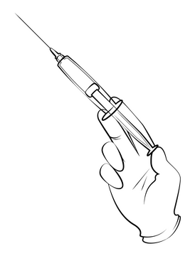 Flu shot drawing black and white clipart