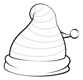 Elf hat drawing black and white clipart
