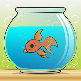 Fish bowl vector