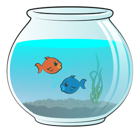 Fish bowl drawing clipart