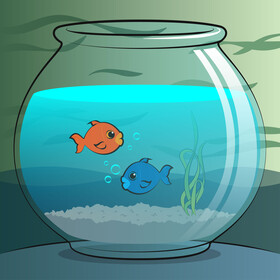 Fish bowl vector