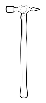 Pin hammer black and white clipart