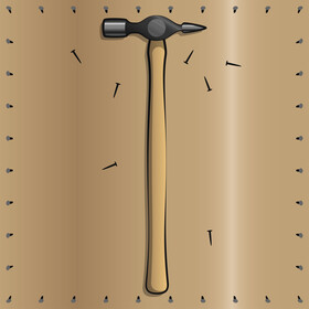 Pin hammer vector