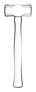 Sledge hammer drawing black and white clipart