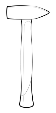 Hammer drawing black and white clipart