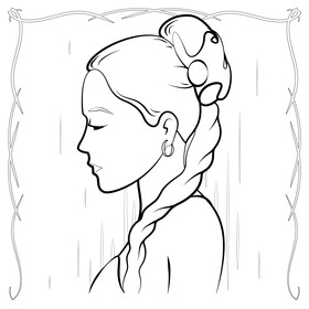 Princess leia black and white vector