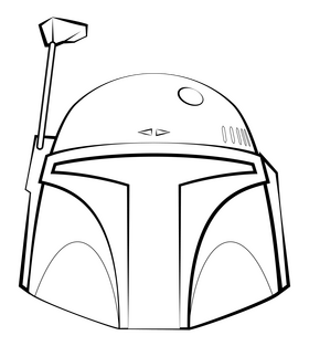 Boba fett drawing black and white clipart