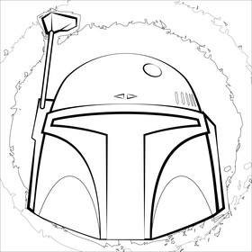 Boba fett drawing outline black and white vector
