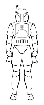 Star wars boba fett drawing black and white clipart