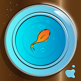 Fish bowl vector