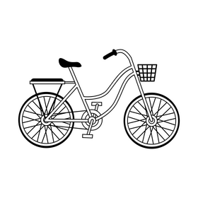 Bicycle black and white clipart